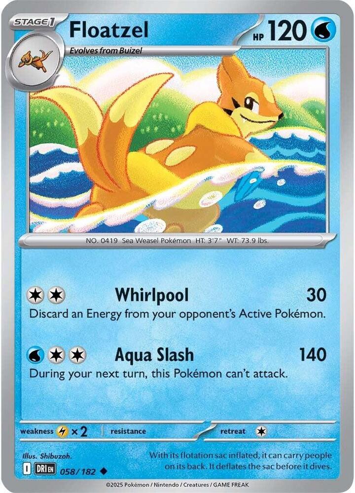 Floatzel 058/182 card from SV10: Destined Rivals