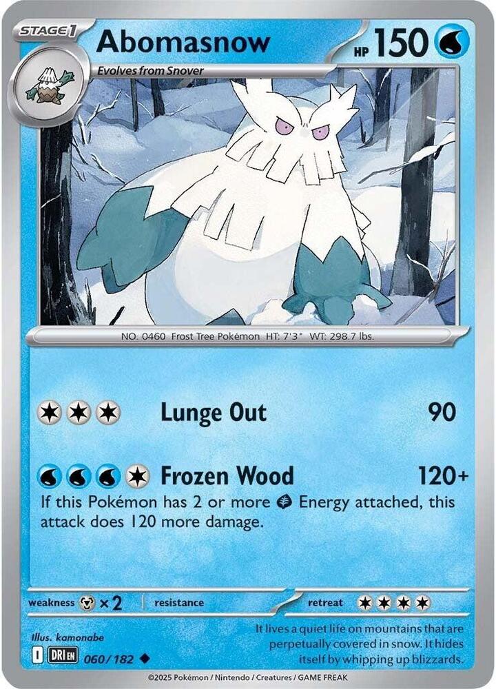 Abomasnow 060/182 card from SV10: Destined Rivals