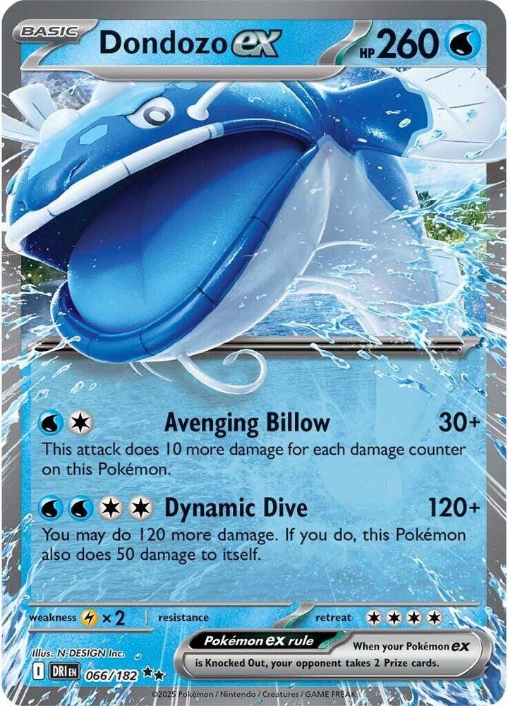 Dondozo ex 066/182 card from SV10: Destined Rivals