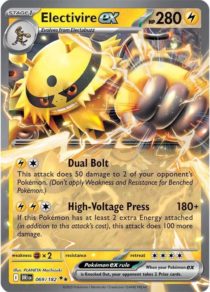 Electivire ex 069/182 card from SV10: Destined Rivals