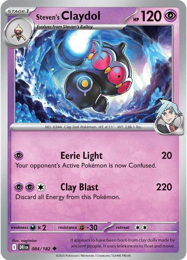 Steven's Claydol 084/182 card from SV10: Destined Rivals
