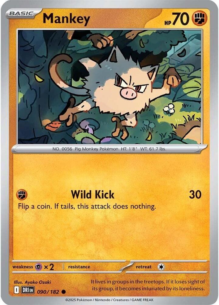 Mankey 090/182 card from SV10: Destined Rivals