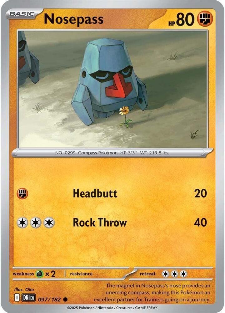 Nosepass 097/182 card from SV10: Destined Rivals