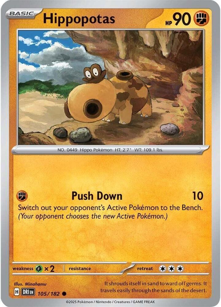 Hippopotas 105/182 card from SV10: Destined Rivals