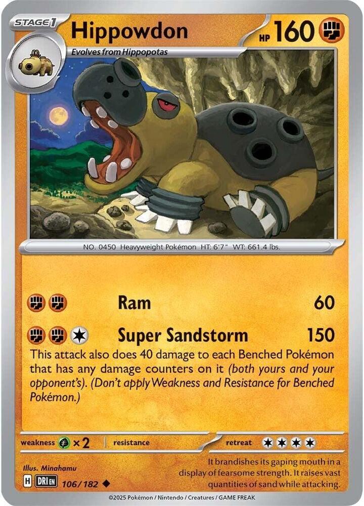 Hippowdon 106/182 card from SV10: Destined Rivals