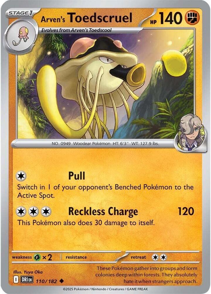 Arven's Toedscruel 110/182 card from SV10: Destined Rivals