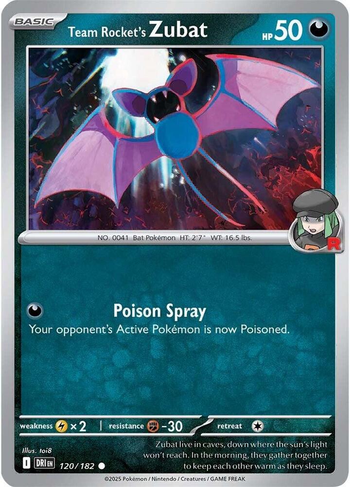 Team Rocket's Zubat 120/182 card from SV10: Destined Rivals