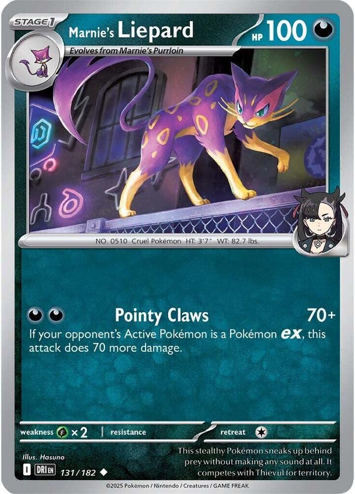 Marnie's Liepard 131/182 card from SV10: Destined Rivals