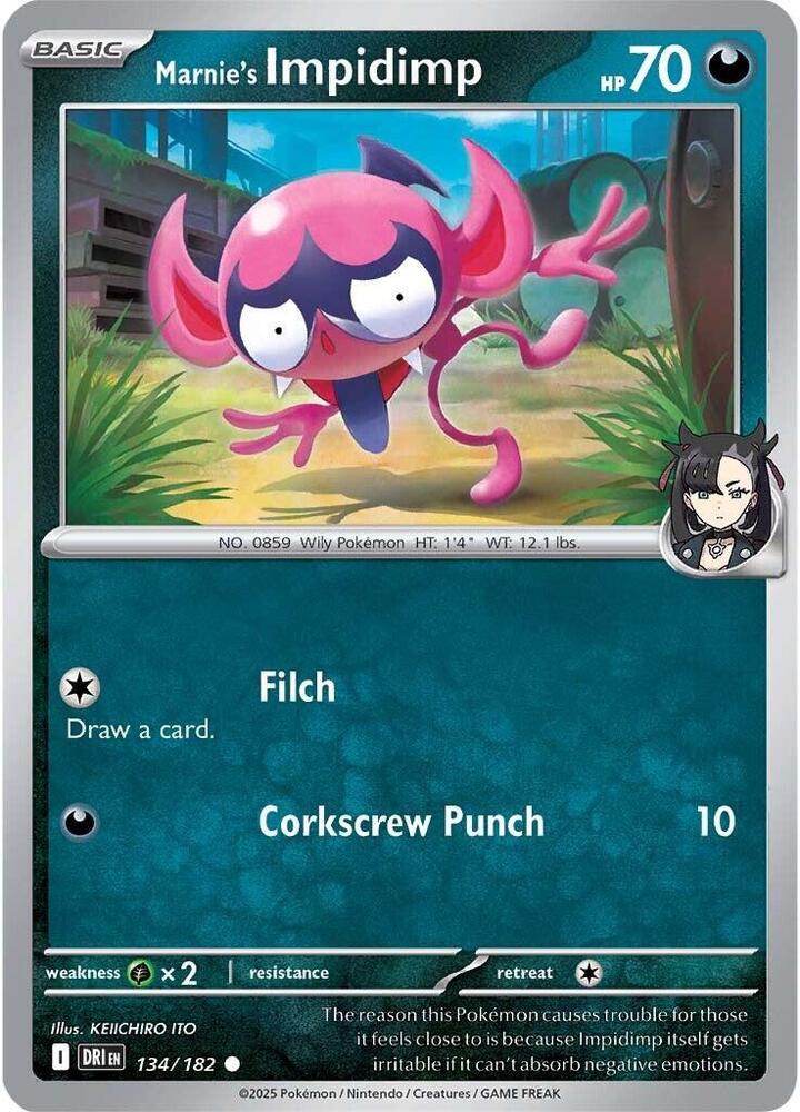 Marnie's Impidimp 134/182 card from SV10: Destined Rivals