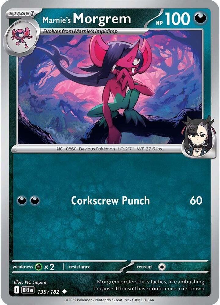 Marnie's Morgrem 135/182 card from SV10: Destined Rivals