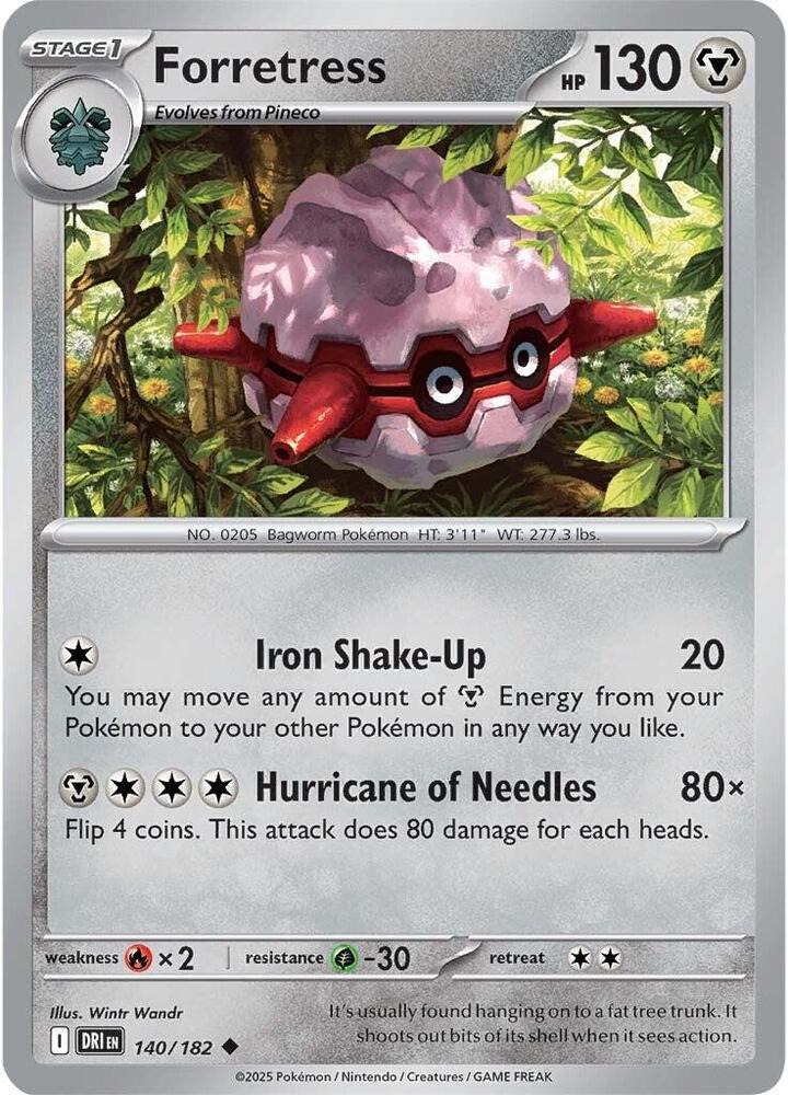 Forretress 140/182 card from SV10: Destined Rivals