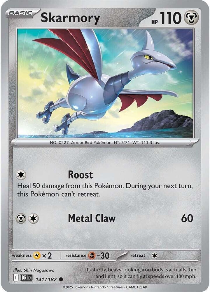 Skarmory 141/182 card from SV10: Destined Rivals