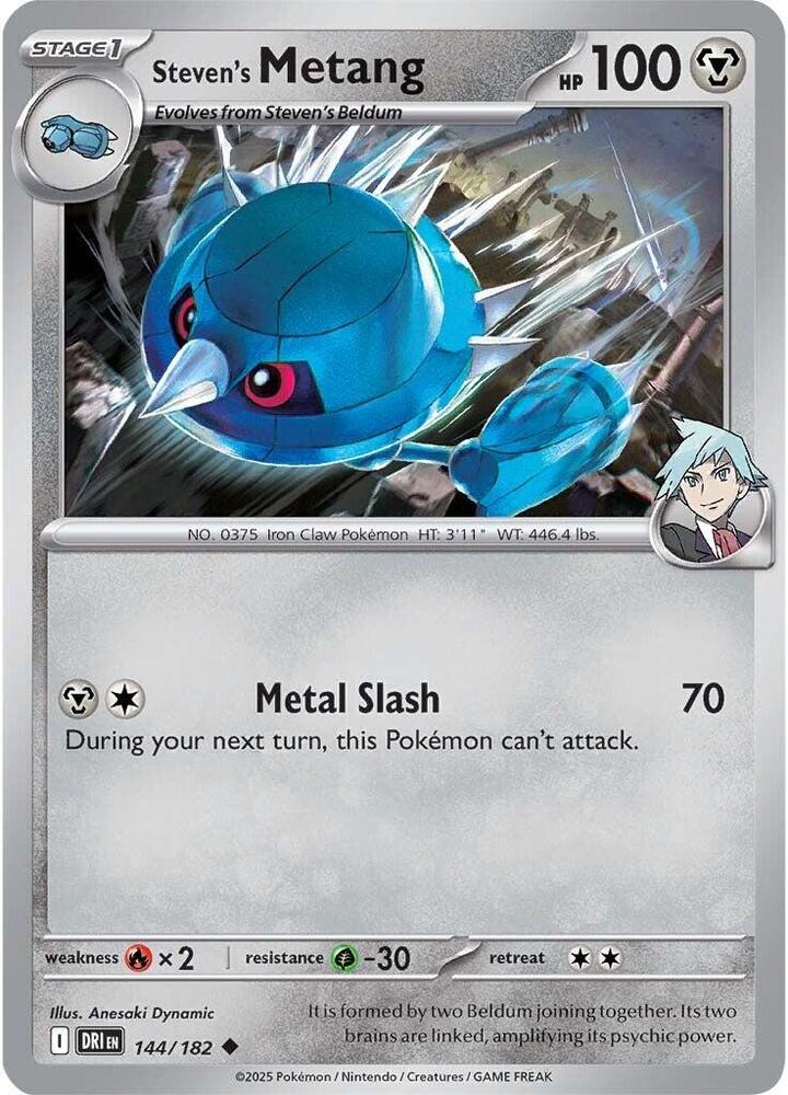 Steven's Metang 144/182 card from SV10: Destined Rivals