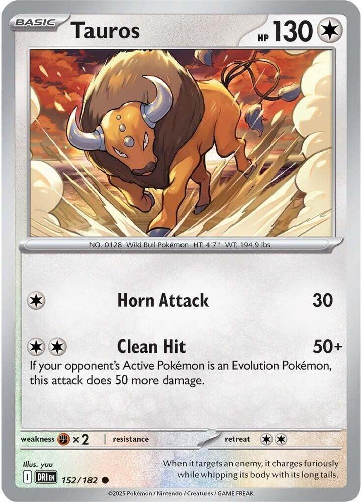 Tauros 152/182 card from SV10: Destined Rivals