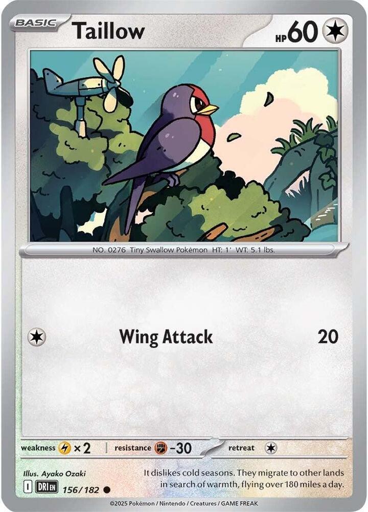 Taillow 156/182 card from SV10: Destined Rivals