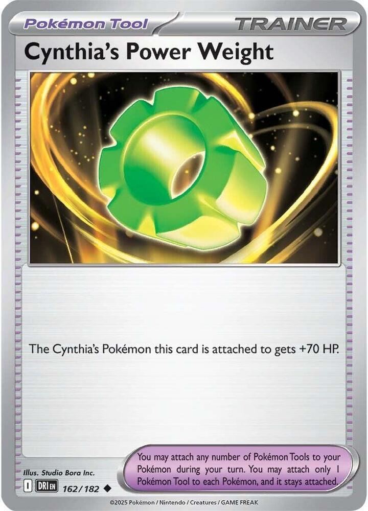 Cynthia's Power Weight 162/182 card from SV10: Destined Rivals