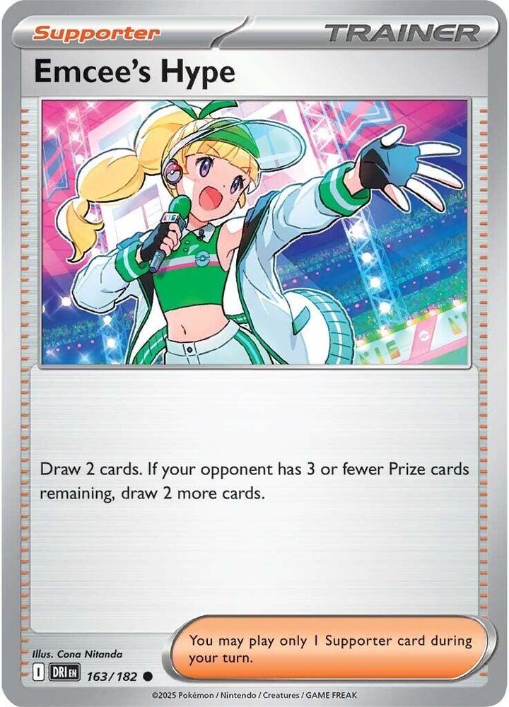 Emcee's Hype 163/182 card from SV10: Destined Rivals