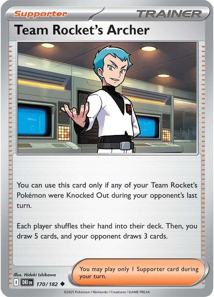 Team Rocket's Archer 170/182 card from SV10: Destined Rivals