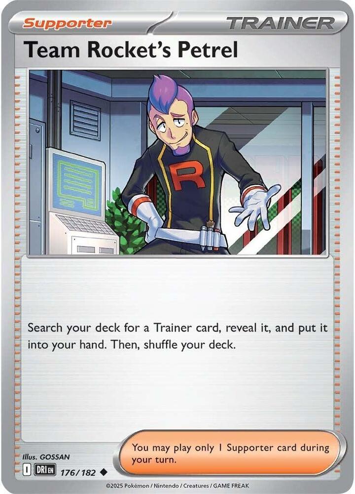 Team Rocket's Petrel 176/182 card from SV10: Destined Rivals