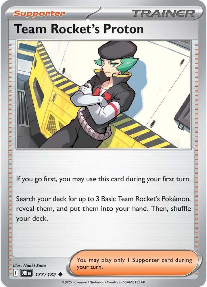 Team Rocket's Proton 177/182 card from SV10: Destined Rivals