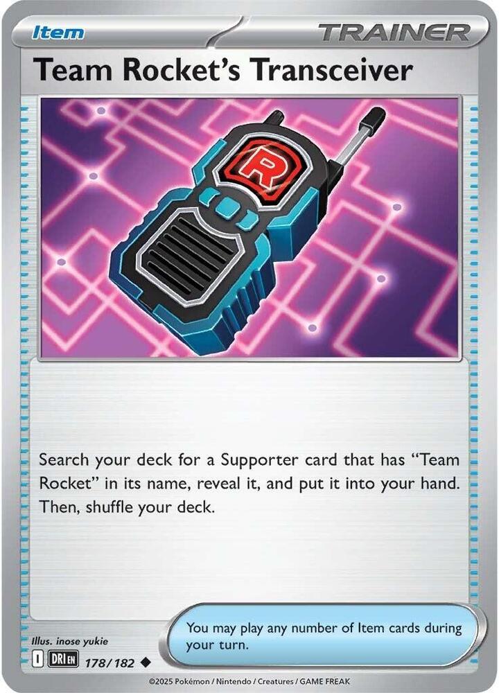 Team Rocket's Transceiver 178/182 card from SV10: Destined Rivals