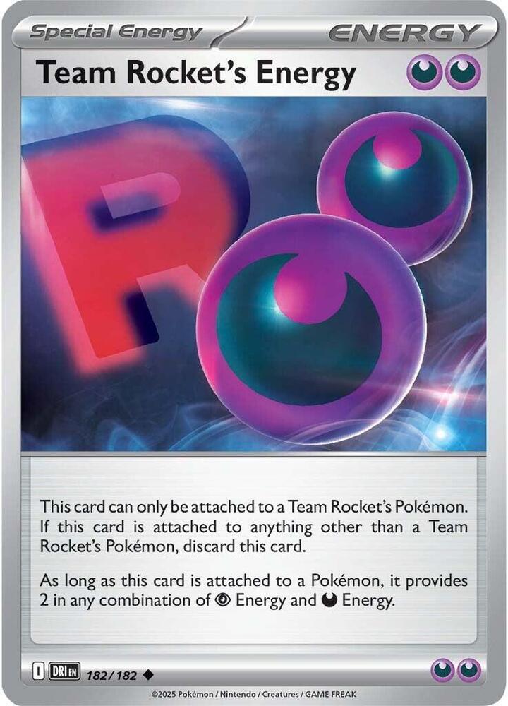 Team Rocket's Energy 182/182 card from SV10: Destined Rivals