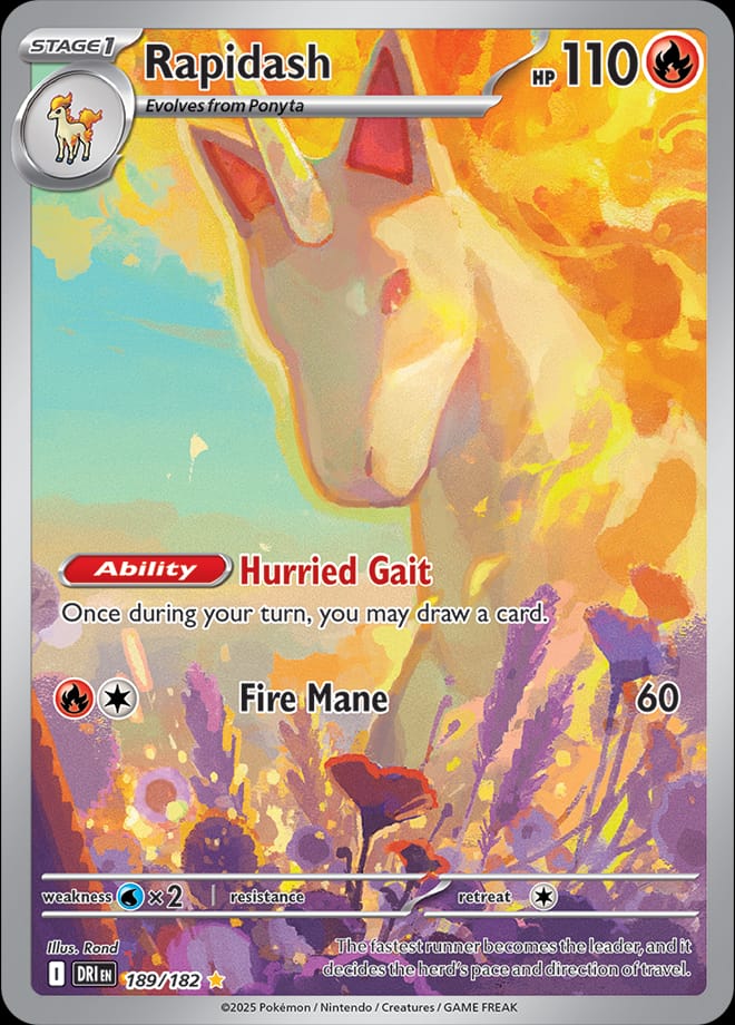 Rapidash 189/182 card from SV10: Destined Rivals