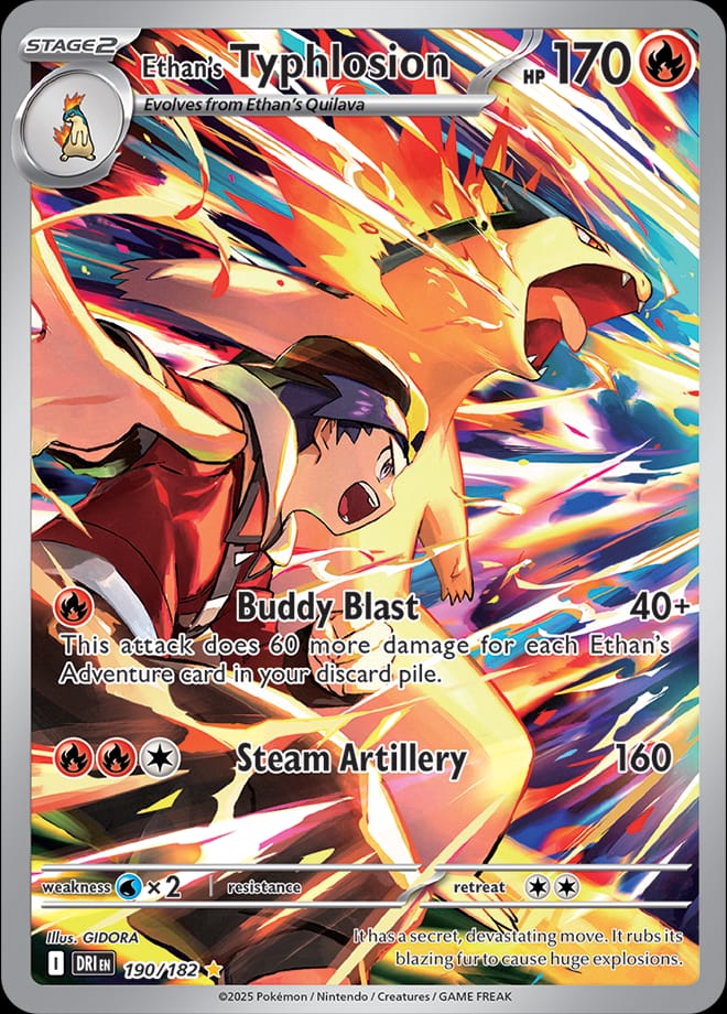 Ethan's Typhlosion 190/182 card from SV10: Destined Rivals