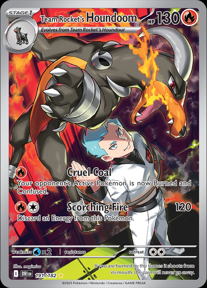 Team Rocket's Houndoom 191/182 card from SV10: Destined Rivals