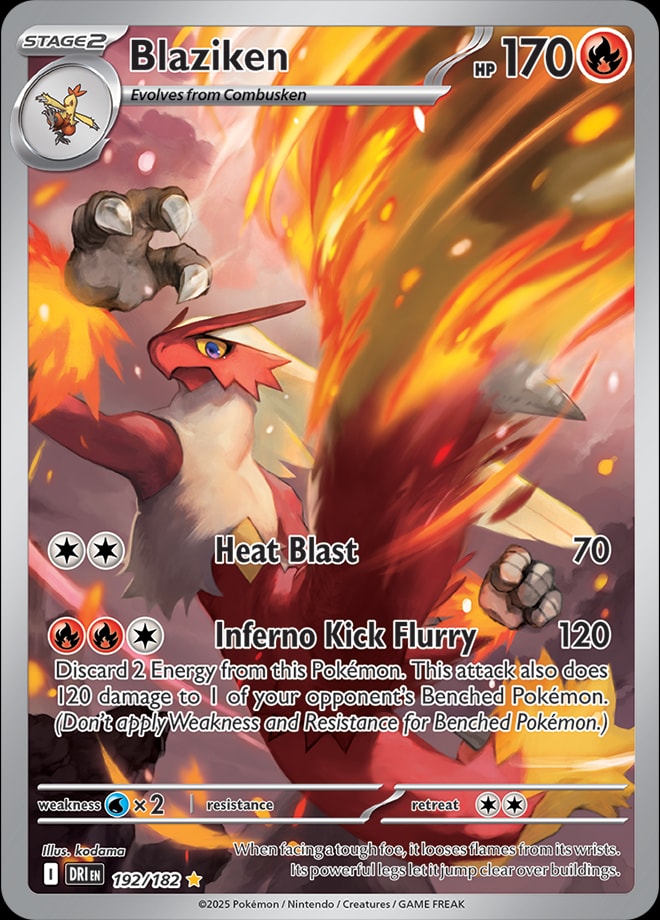 Blaziken 192/182 card from SV10: Destined Rivals