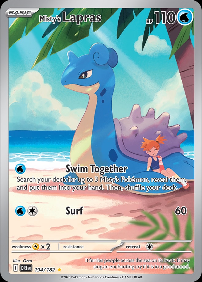 Misty's Lapras 194/182 card from SV10: Destined Rivals