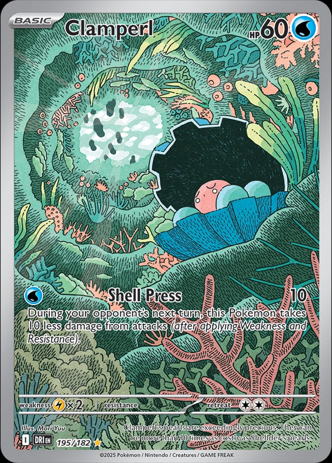 Clamperl 195/182 card from SV10: Destined Rivals