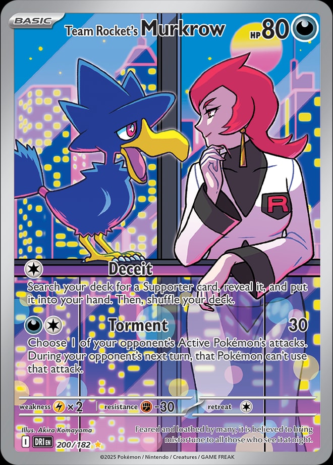 Team Rocket's Murkrow 200/182 card from SV10: Destined Rivals