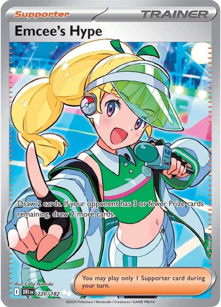 Emcee's Hype 220/182 card from SV10: Destined Rivals