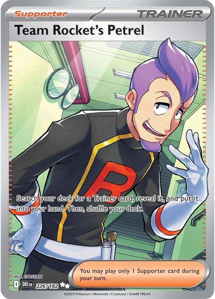 Team Rocket's Petrel 226/182 card from SV10: Destined Rivals