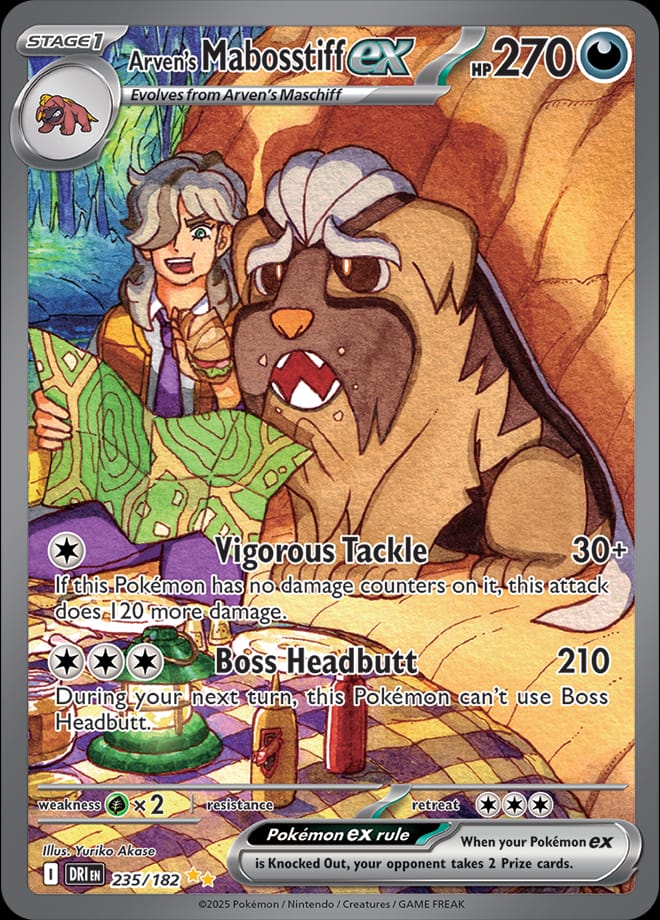 Arven's Mabosstiff ex 235/182 card from SV10: Destined Rivals