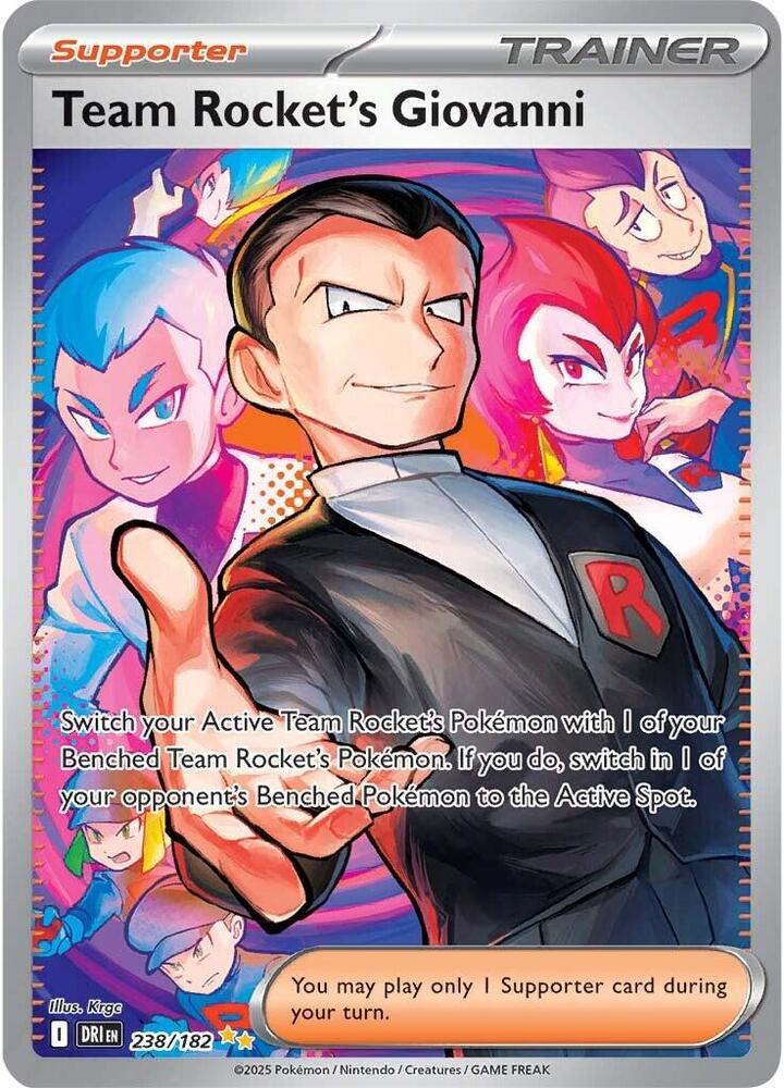 Team Rocket's Giovanni 238/182 card from SV10: Destined Rivals