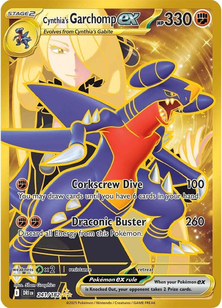 Cynthia's Garchomp ex 241/182 card from SV10: Destined Rivals