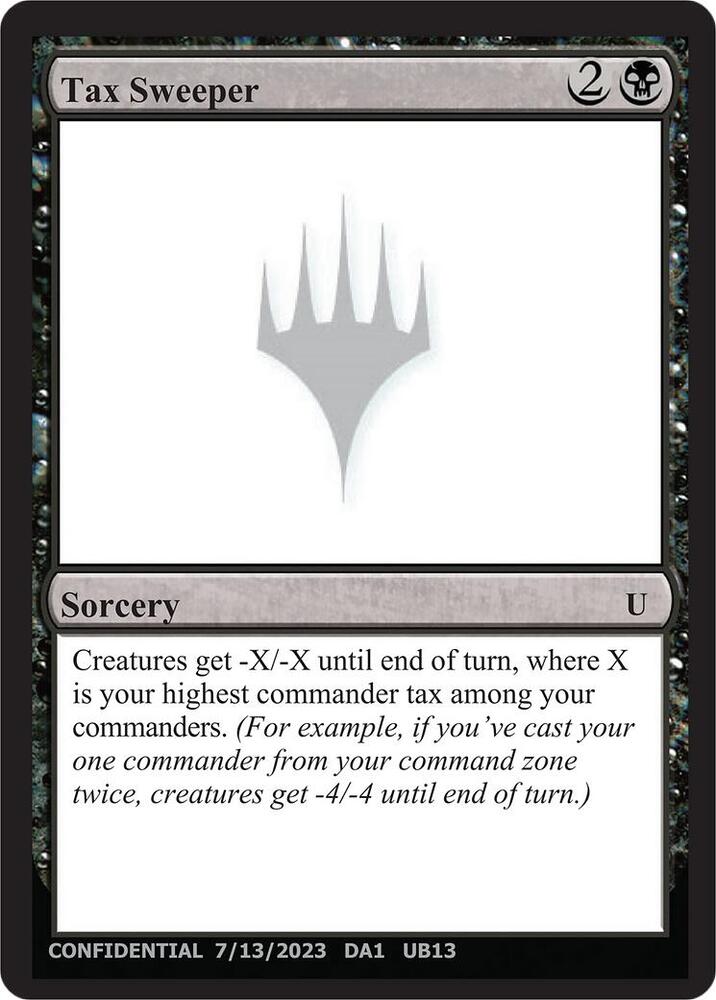 Tax Sweeper card from Un-Known Event Playtest Cards
