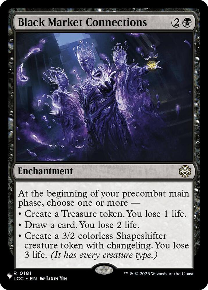 Black Market Connections 181 card from The List Reprints