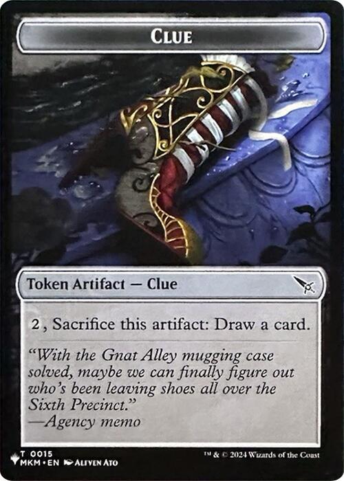 Clue // Copy Double-Sided Token 15 // 1 card from The List Reprints