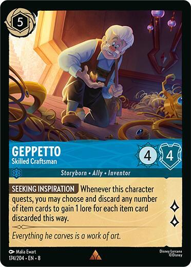 Geppetto - Skilled Craftsman 174/204 card from Reign of Jafar