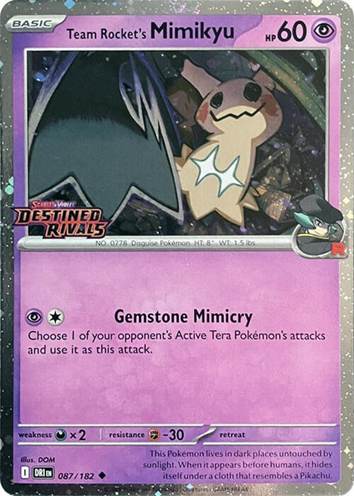 Team Rocket's Mimikyu (Prerelease) 087/182 card from Miscellaneous Cards & Products