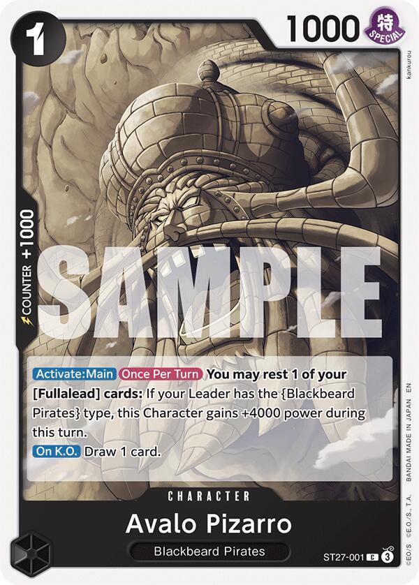 Avalo Pizarro ST27-001 card from Starter Deck 27: BLACK Marshall.D.Teach