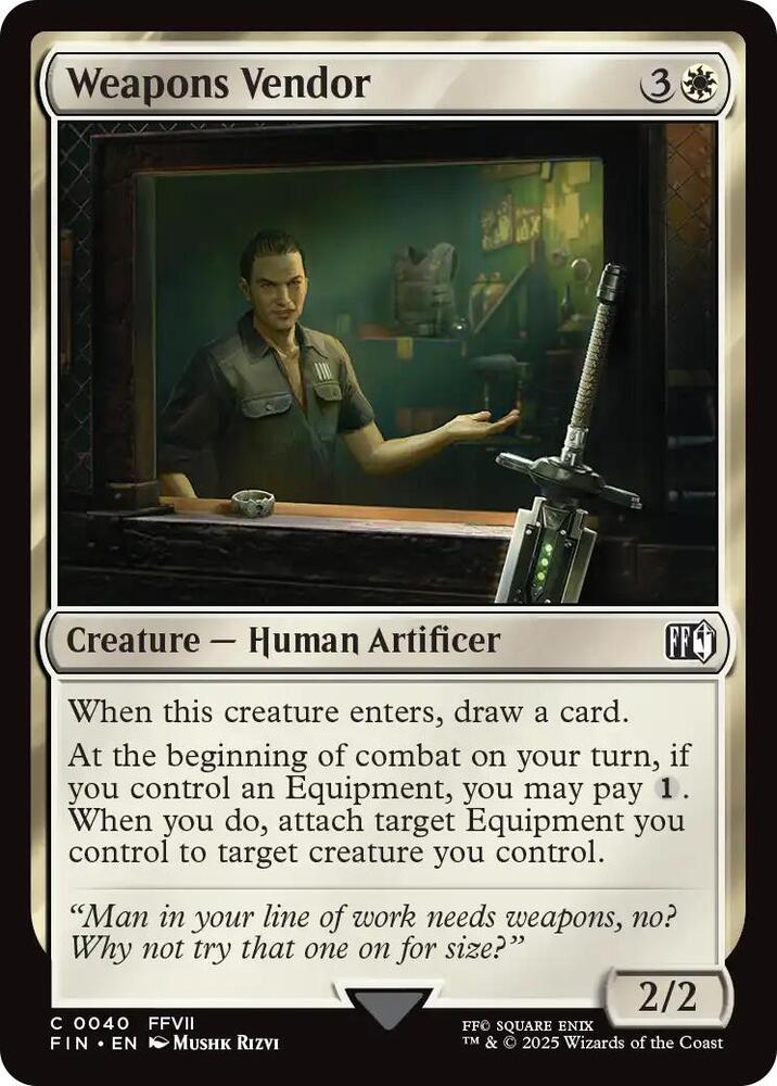 Weapons Vendor 40 card from FINAL FANTASY