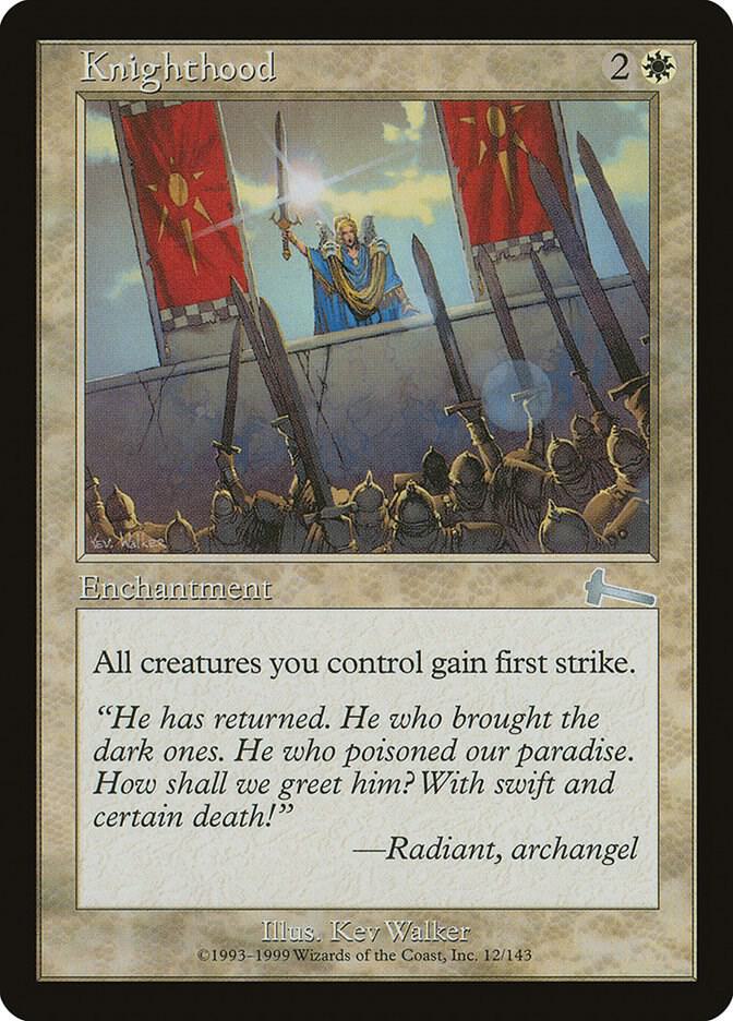 Knighthood 12 card from Urza's Legacy