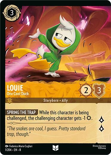 Louie - One Cool Duck (Foil) 1/204 card from Reign of Jafar