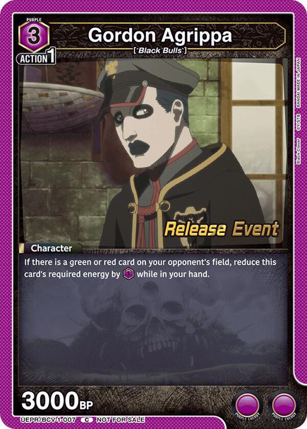 Gordon Agrippa UEPR/BCV-1-007 card from UE08BT: Black Clover Release Event Cards