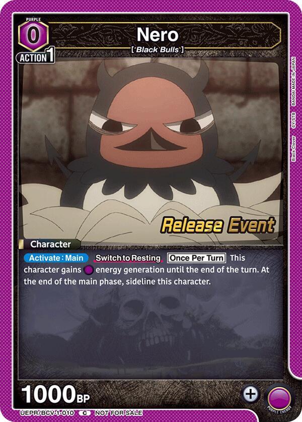 Nero UEPR/BCV-1-010 card from UE08BT: Black Clover Release Event Cards