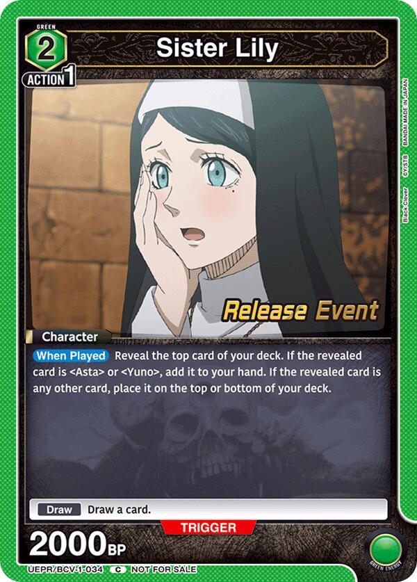 Sister Lily UEPR/BCV-1-034 card from UE08BT: Black Clover Release Event Cards